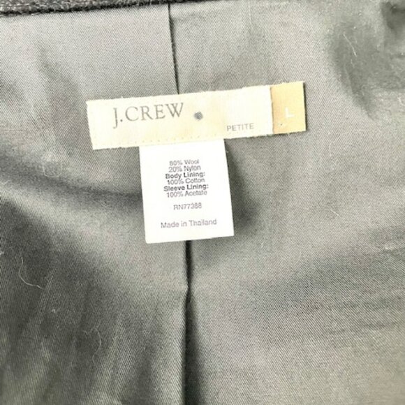 J. Crew Gray Short Wool Blend Full Zip Up Jacket Coat Size Large - Picture 4 of 4